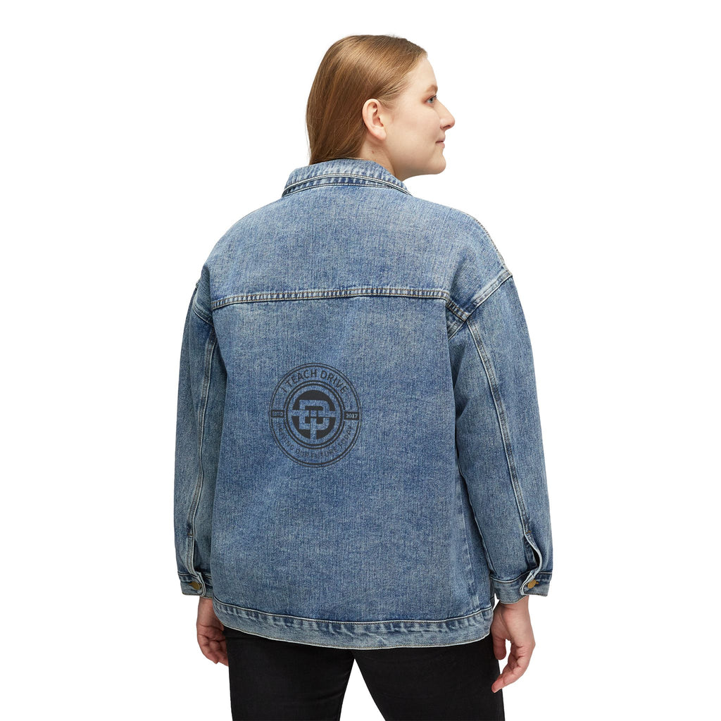Women's Denim Jacket with Subtle Back Logo — Classic Casual Jean Jacket
