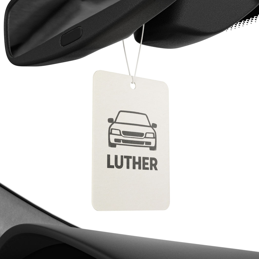 Car Air Freshener — Personalized Car Scent with Car Graphic and Name (Luther)
