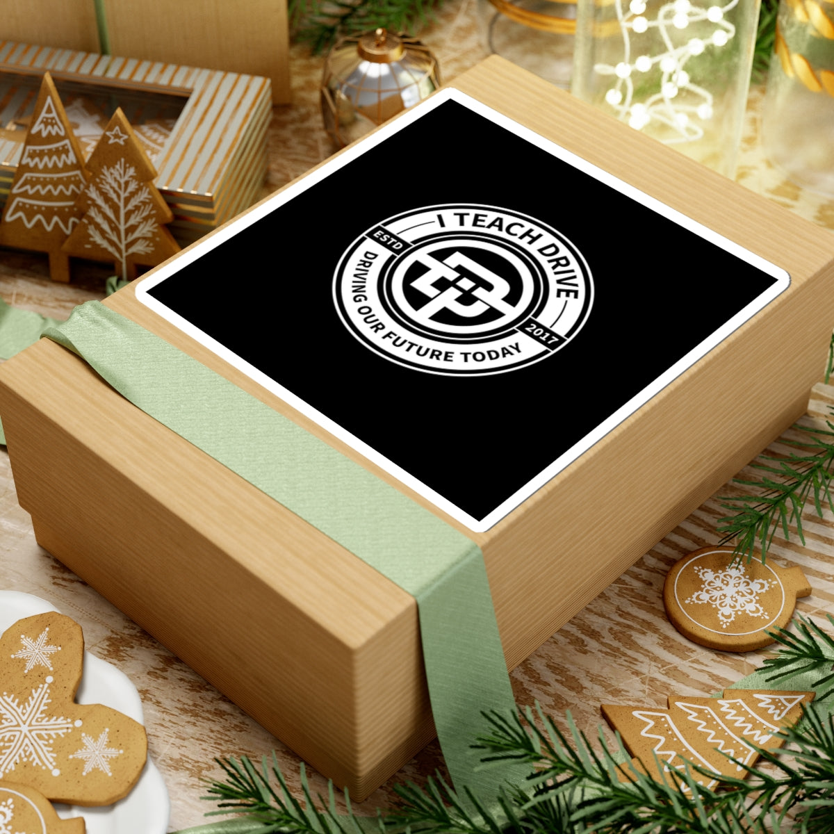 I TEACH DRIVE logo- Kiss-Cut Stickers