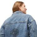 Women's Denim Jacket with Subtle Back Logo — Classic Casual Jean Jacket