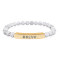 Natural Stone Drive Bar Stretch Bracelet — Engraved Bar Bracelet