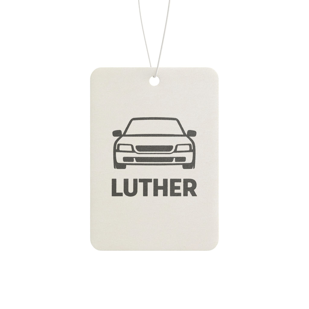 Car Air Freshener — Personalized Car Scent with Car Graphic and Name (Luther)