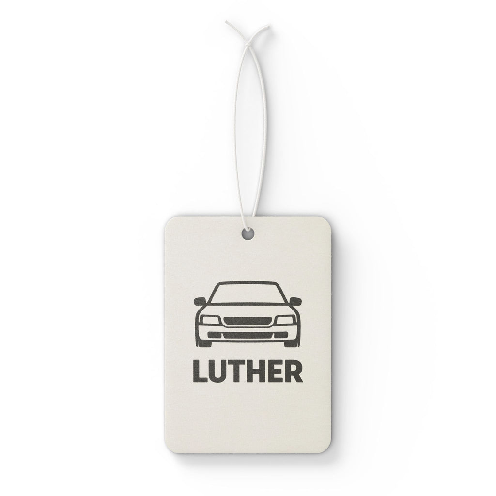Car Air Freshener — Personalized Car Scent with Car Graphic and Name (Luther)