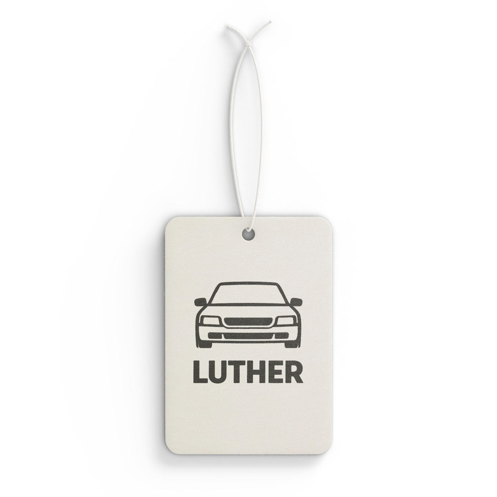 Car Air Freshener — Personalized Car Scent with Car Graphic and Name (Luther)